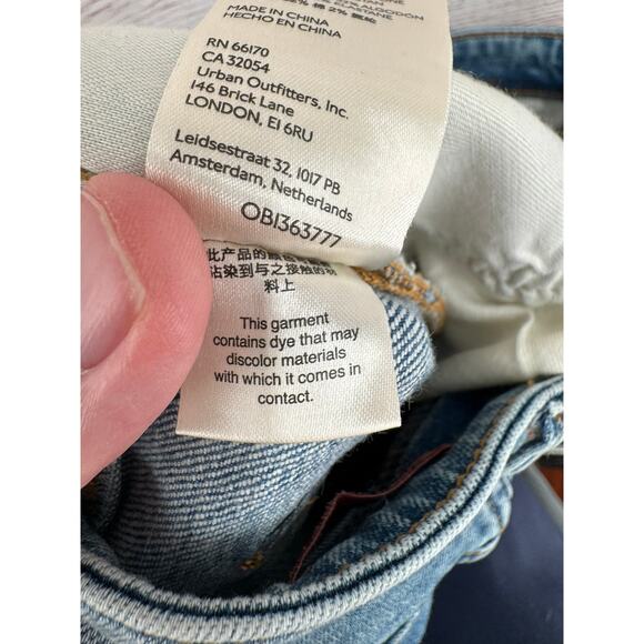 Pilcro Slim Boyfriend Crop Jeans Womens 26 Blue Medium Wash Ribbon Embroidered - Picture 13 of 13